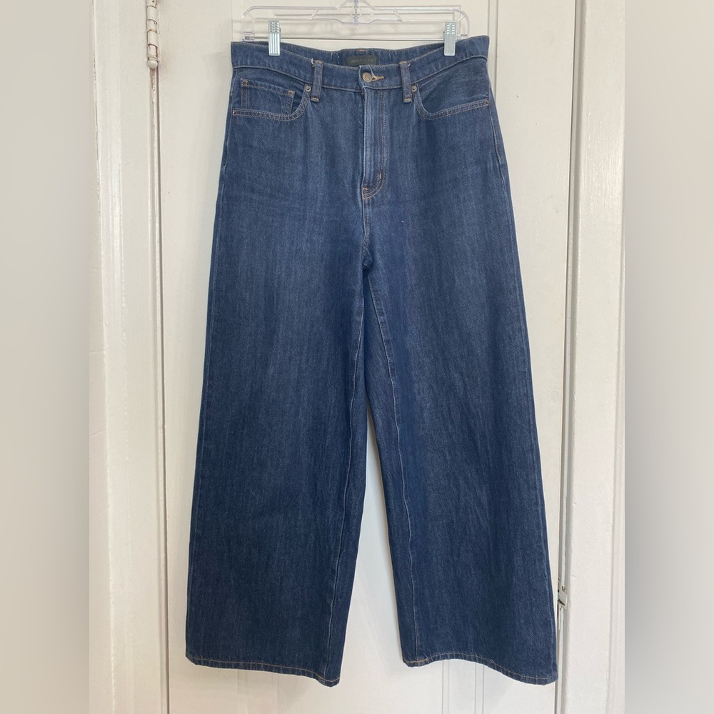 Uniqlo high waisted wide leg cropped jeans
